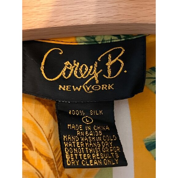 Corey B. New York 100% Silk Multicolor Floral Block Print Button-Up Shirt Womens - Picture 4 of 8